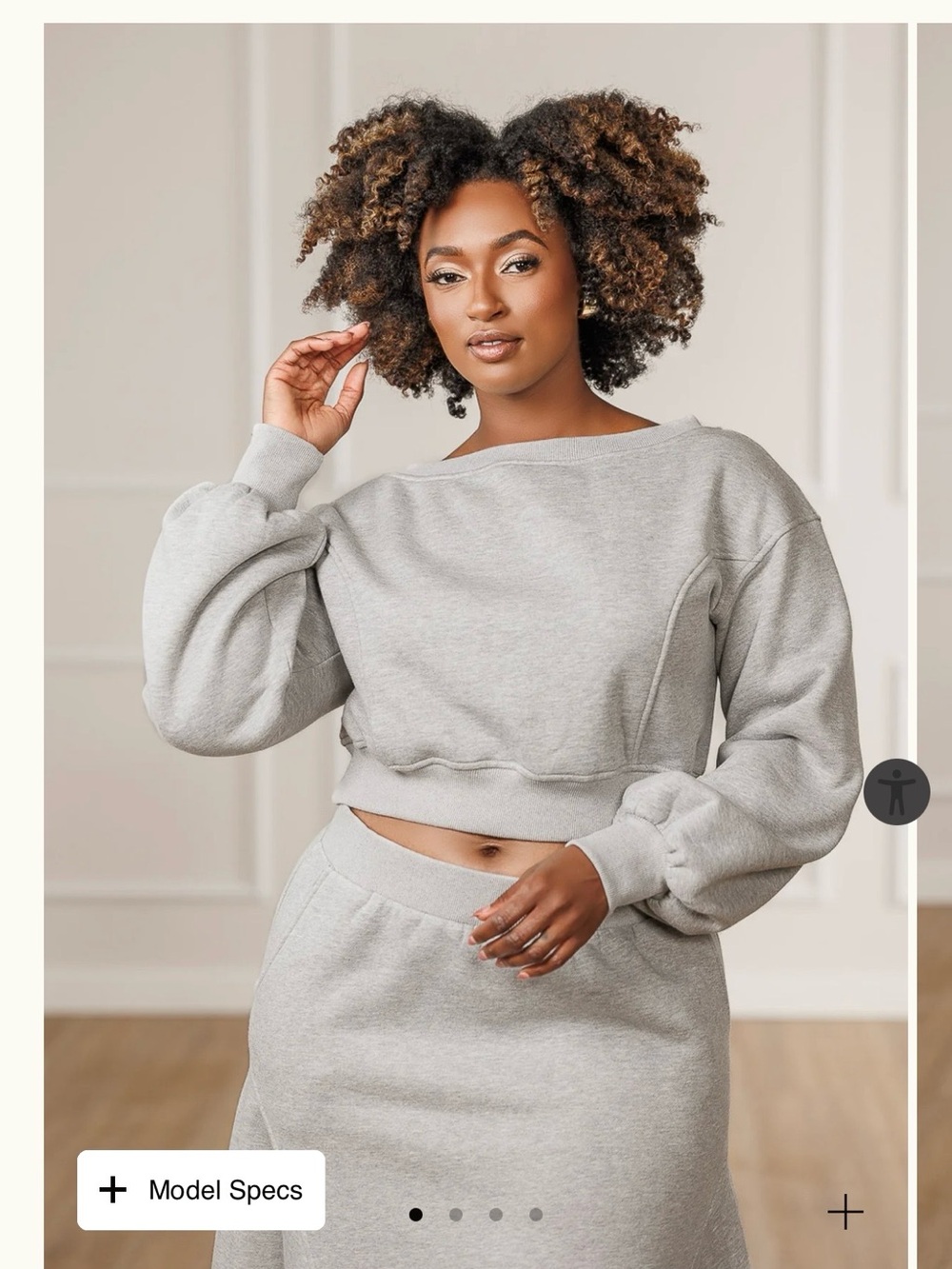 Women's Cropped Sweatshirt - Burgundy